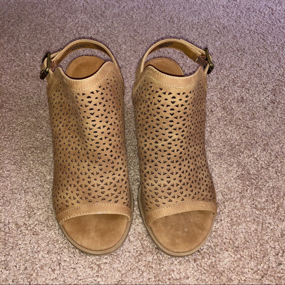 Peep toe booties